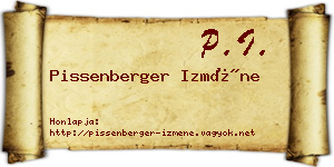 Pissenberger Izméne névjegykártya